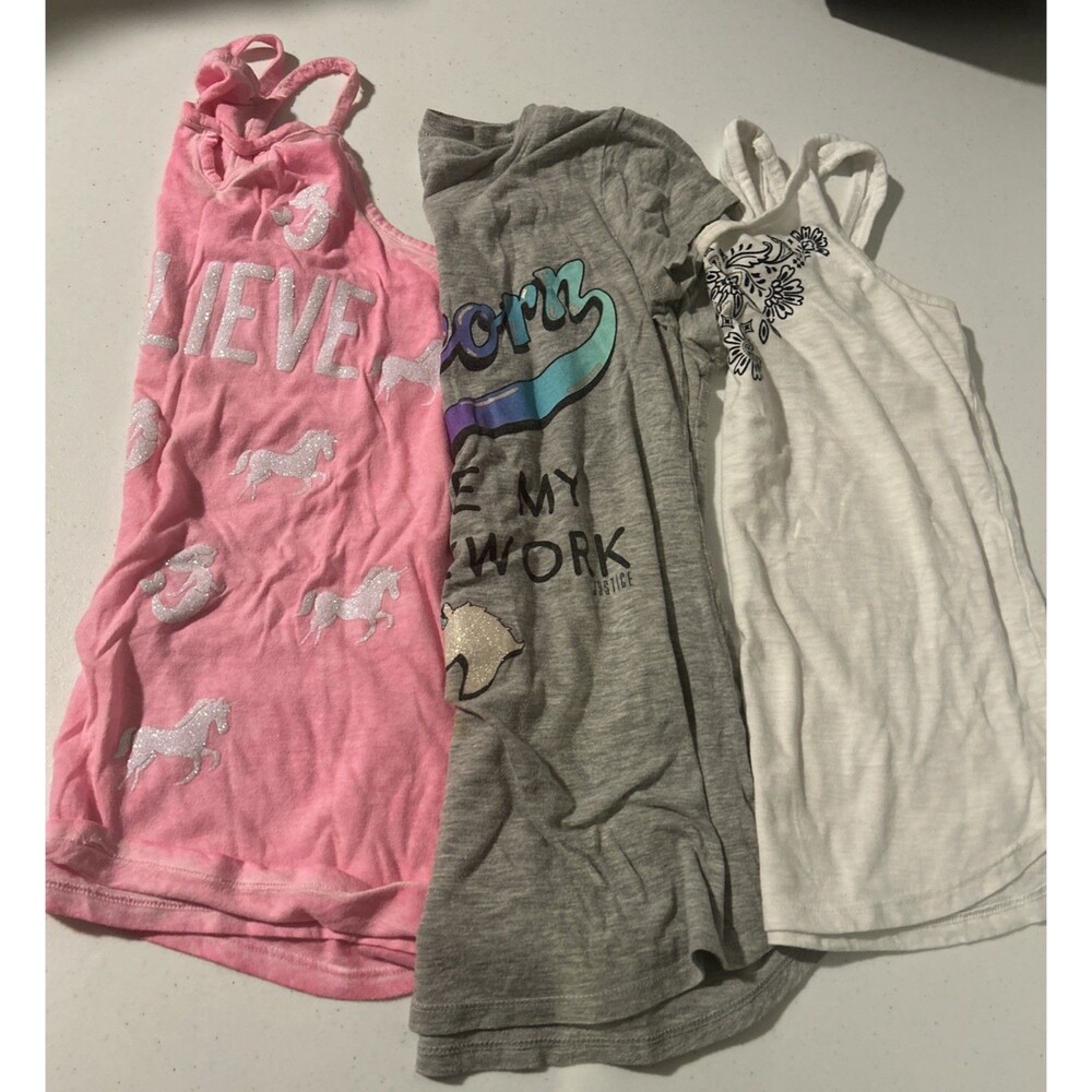 Girl’s Justice Shirts-Size 10. Lot Of 3.